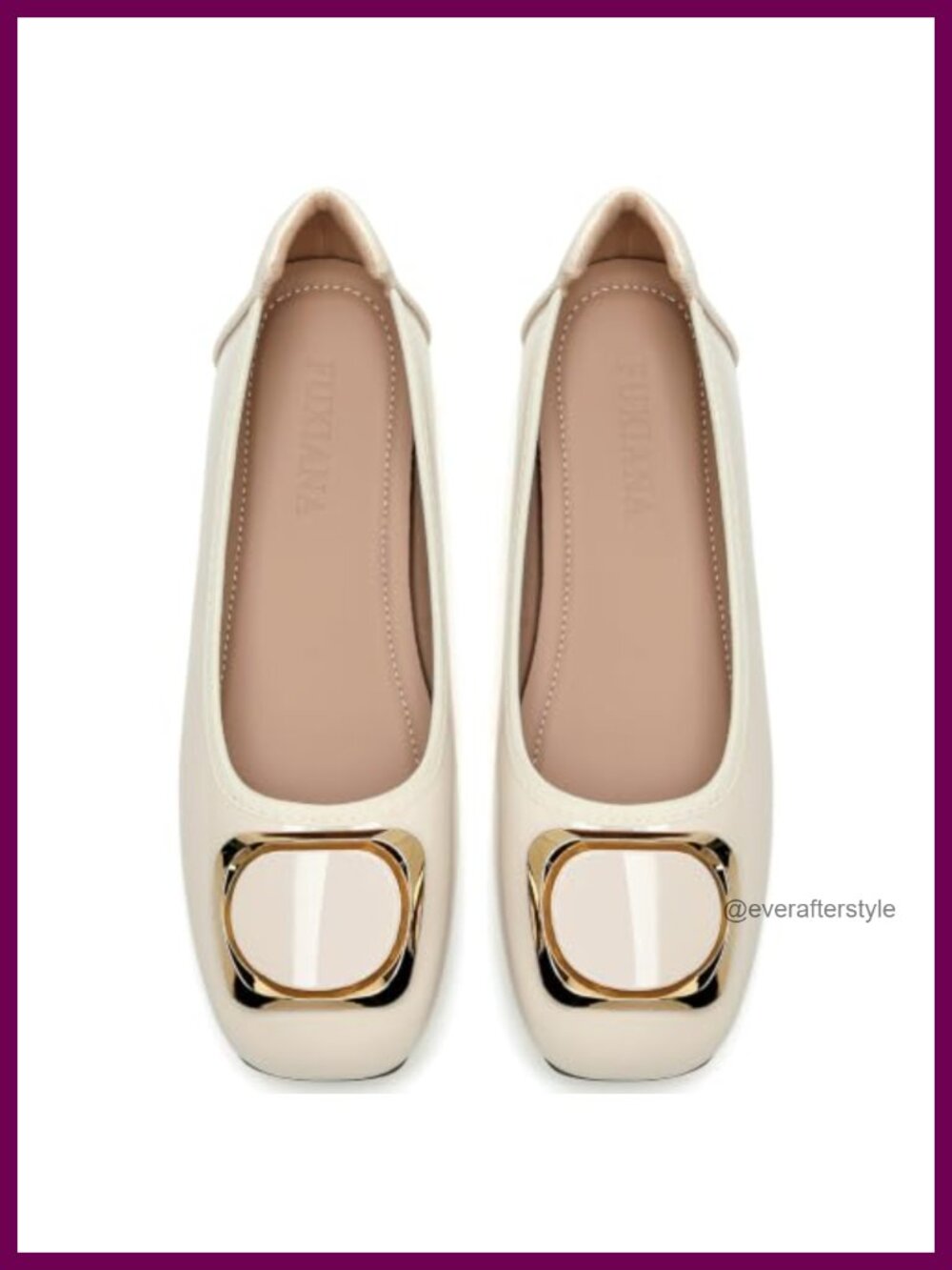 Square Toe Flats Faux Leather Slip On Ballet Shoes